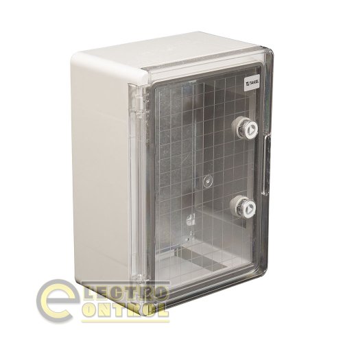 Корпус Takel 512821/2 пластиковый ударопрочный (щит) 250x350x150мм с прозрачной дверцей IP65 Корпус Takel 512821/2 пластиковый ударопрочный (щит) 250x350x150мм с прозрачной дверцей IP65