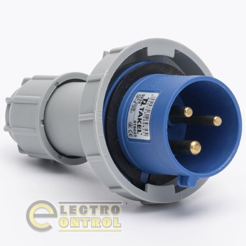 Вилка Takel 516025 переносная 0232 32А 220В 2Р+Е IP67 Argent