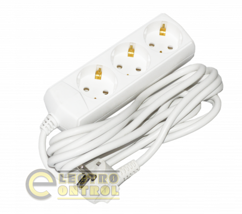 Удлинитель UEC WYP10-10-03-03-G-G-U ECO П03 3 места 2P+PE 3м 3х1мм2 10А 250В