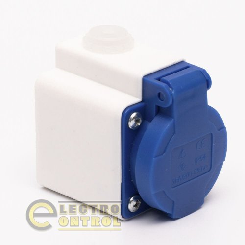 Розетка LEE 703273 стационарная внешняя 7112 16А 220В 2Р+Е IP44