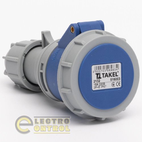Розетка Takel 516003 переносна 2132 16А 220В 2Р+Е IP67 Argent