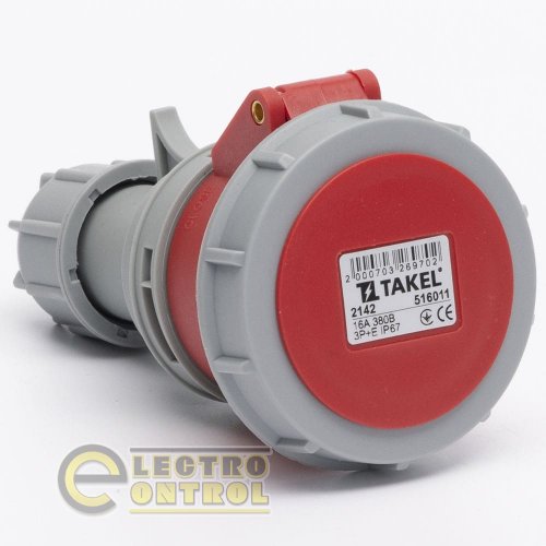 Розетка Takel 516011 переносная 2142 16А 380В 3Р+Е IP67 Argent