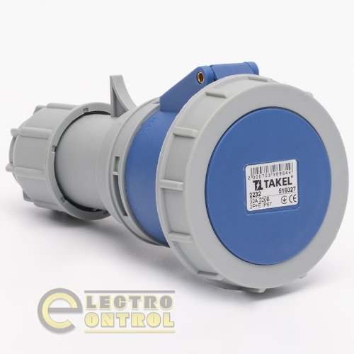 Розетка Takel 516027 переносна 2232 32А 220В 2Р+Е IP67 Argent
