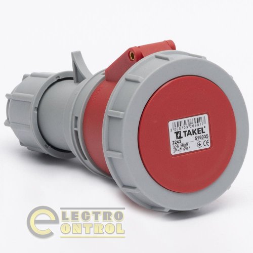 Розетка Takel 516035 переносна 2242 32А 380В 3Р+Е IP67 Argent
