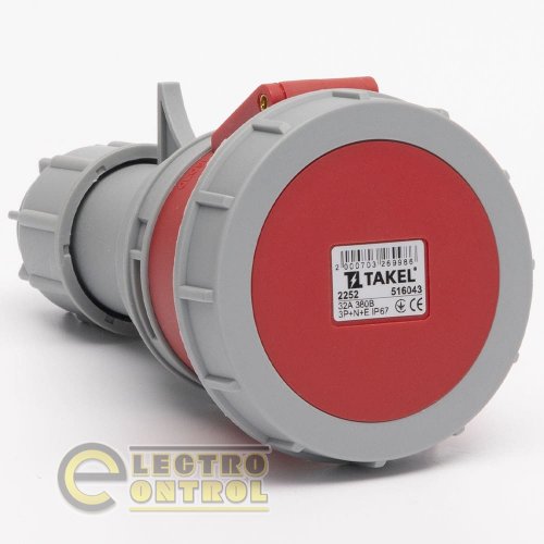 Розетка Takel 516043 переносная 2252 32А 380В 3Р+N+Е IP67 Argent
