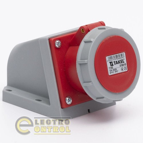 Розетка Takel 516010 стационарная внешняя 1142 16А 380В 3Р+Е IP67 Argent