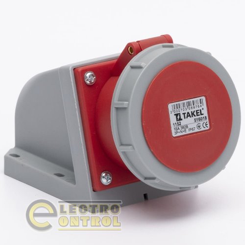 Розетка Takel 516018 стаціонарна зовнішня 1152 16А 380В 3Р+N+Е IP67 Argent