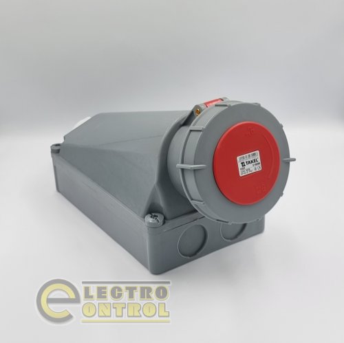 Розетка Takel 516086 стаціонарна зовнішня 1452 125А 380В 3Р+N+Е IP67 Argent