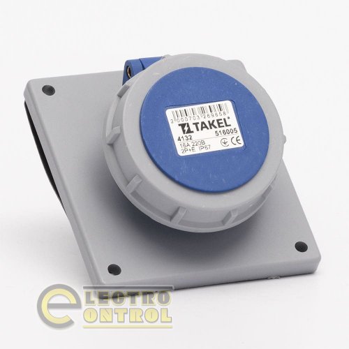 Розетка Takel 516005 стаціонарна внутрішня 4132 16А 220В 2Р+Е IP67 Argent Розетка Takel 516005 стаціонарна внутрішня 4132 16А 220В 2Р+Е IP67 Argent