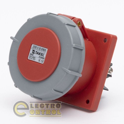 Розетка Takel 516060 стационарная внутренняя 3342 63А 380В 3Р+Е IP67 Argent Розетка Takel 516060 стационарная внутренняя 3342 63А 380В 3Р+Е IP67 Argent