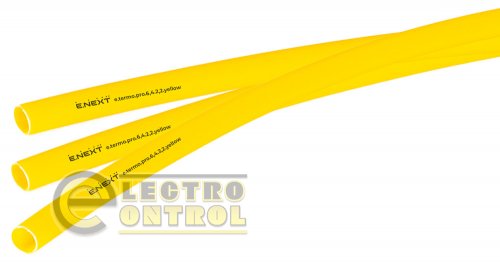 Термоусаджувальна трубка Enext p092014 з клейовим шаром e.termo.pro.6,4.2,2.yellow 6,4/2,2 1м жовта