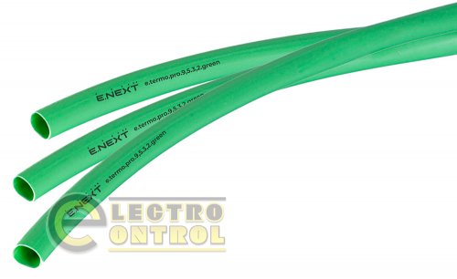 Термоусадочная трубка Enext p092027 с клеевым слоем e.termo.pro.9,5.3,2.green 9,5/3,2 1м зеленая