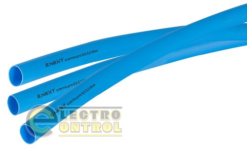 Термоусадочная трубка Enext p092028 с клеевым слоем e.termo.pro.9,5.3,2.blue 9,5/3,2 1м синяя