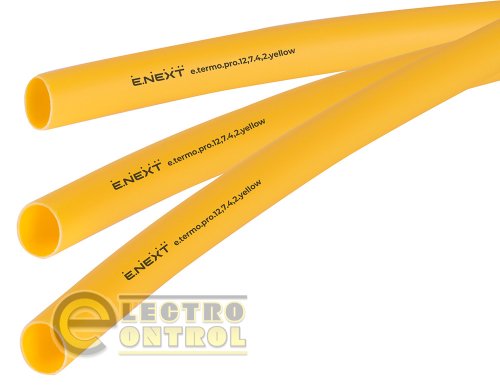 Термоусаджувальна трубка Enext p092032 з клейовим шаром e.termo.pro.12,7.4,2.yellow 12,7/4,2 1м жовта