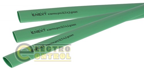 Термоусадочная трубка Enext p092033 с клеевым слоем e.termo.pro.12,7.4,2.green 12,7/4,2 1м зеленая