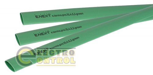 Термоусаджувальна трубка Enext p092039 з клейовим шаром e.termo.pro.15,4.5,2.green 15,4/5,2 1м зелена