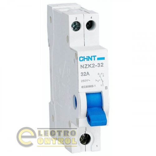 Модульный переключатель CHINT 643002 NZK2-32 1P 32А 2 положения Модульный переключатель CHINT 643002 NZK2-32 1P 32А 2 положения