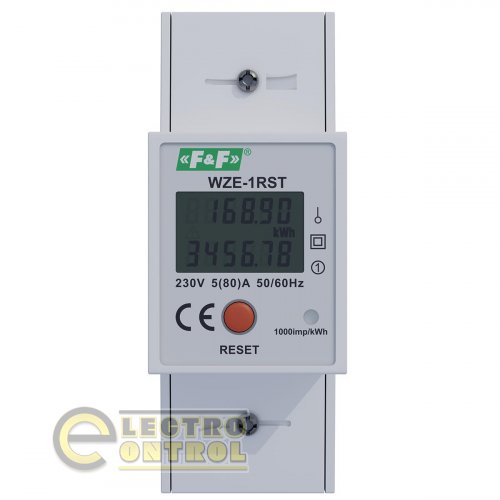 Однофазний лічильник електроенергії F&F WZE-1RST 80A