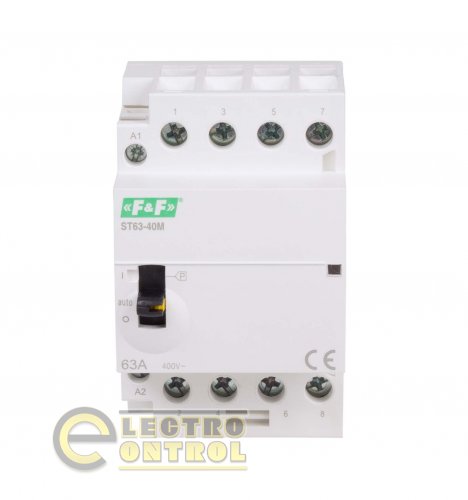 Контактор модульный F&F ST63-40-M 4NO 40А