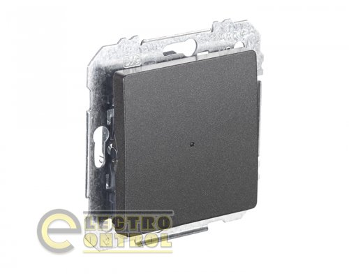 Выключатель SIEMENS 62506CM01 1-клавишный лестничный LINE 16АХ 250V с LED подсветкой карбон