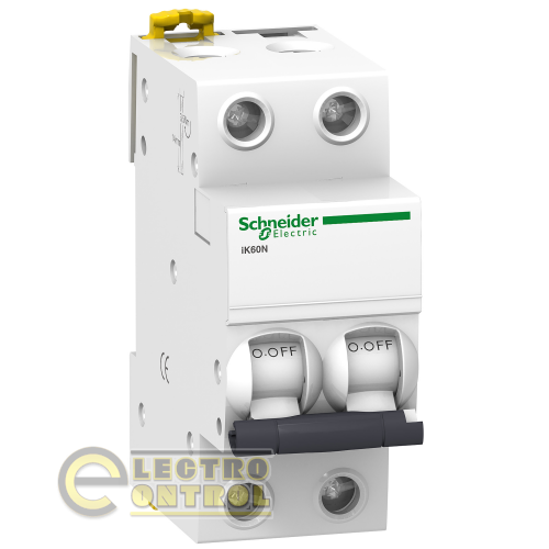 Автоматический выключатель Schneider-Electric A9K24206 Acti9 IK60N 2P 6A кривая C