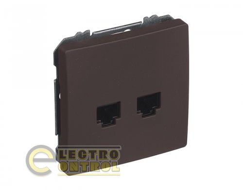 Розетка SIEMENS 22782CH02 РС подвійна DELTA Style RJ45 Cat.5e шоколад
