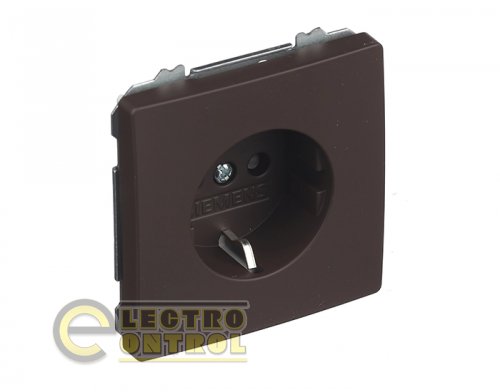 Розетка SIEMENS 12524CH одинарна 2P+Z ШУКО DELTA Style 16А 250V шоколад