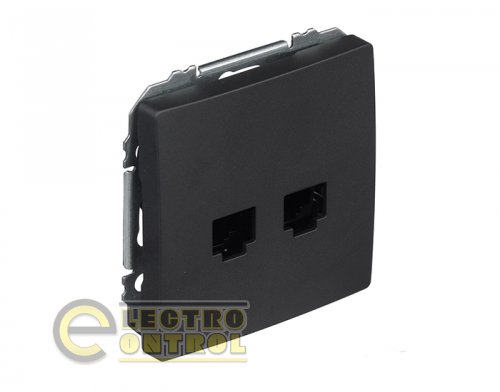 Розетка SIEMENS 22782AC02 РС подвійна DELTA Style RJ45 Cat.5e чорний коссо