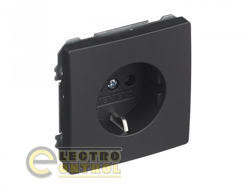 Розетка SIEMENS 12524AC одинарна 2P+Z ШУКО DELTA Style 16А 250V чорний коссо