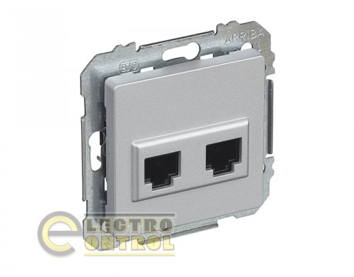 Розетка SIEMENS 20782AM02 PC подвійна LINE RJ45 Cat.5e алюміній