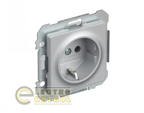 Розетка SIEMENS 10524AM одинарна 2P+Z ШУКО LINE 16А 250V алюміній