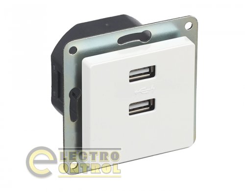 Розетка SIEMENS 25780WH двойная USB LINE 250V 2100 mA белый полярный