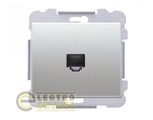 Розетка SIEMENS 19595 AF компьютерная DELTA Iris RJ45 5e алюминий фьюжн