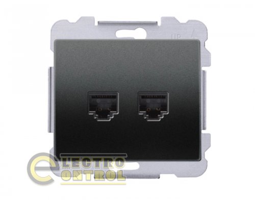 Розетка SIEMENS 19586-2 AС компьютерная двойная DELTA Iris RJ45 Cat.6 б черный коссо Розетка SIEMENS 19586-2 AС компьютерная двойная DELTA Iris RJ45 Cat.6 б черный коссо