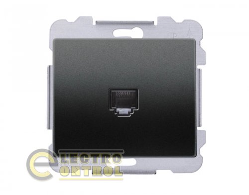 Розетка SIEMENS 19595 AC комп'ютерна DELTA Iris RJ45 5e чорний коссо