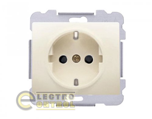 Розетка SIEMENS 18524 A одинарная 2P+Z ШУКО DELTA Iris 16А 250V слоновая кость