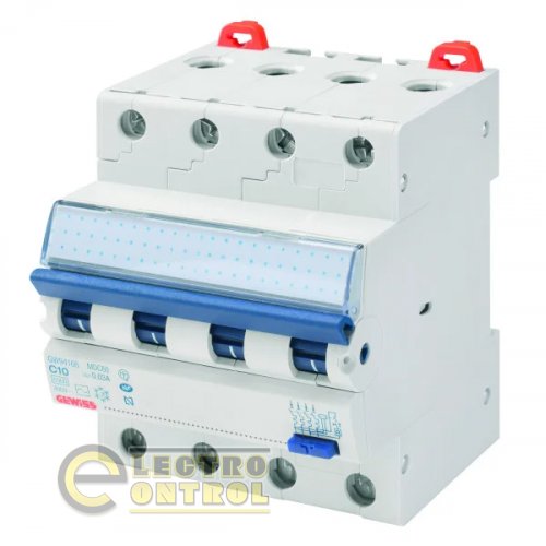 Дифференциальный автоматический выключатель Gewiss GW94166 MDC60 4P C10 6кA AC/0.03 4M Дифференциальный автоматический выключатель Gewiss GW94166 MDC60 4P C10 6кA AC/0.03 4M