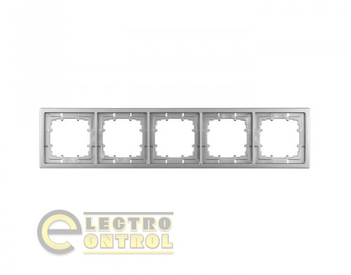 Рамка SIEMENS 5TG13251 п'ятимісна DELTA Style платина металік