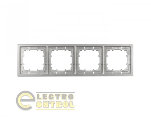 Рамка SIEMENS 5TG13241 чотиримісна DELTA Style платина металік