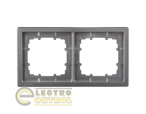 Рамка SIEMENS 5TG13221 двухместная DELTA Style платина металлик