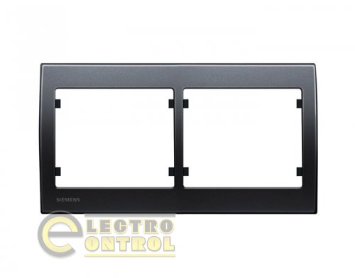 Рамка SIEMENS S18002 AC двухместная IRIS черный коссо Рамка SIEMENS S18002 AC двухместная IRIS черный коссо