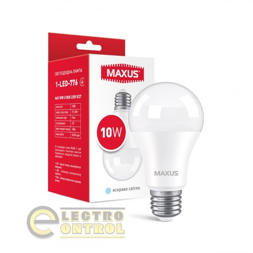 Лампа світлодіодна MAXUS 1-LED-776 A60 10W 4100K 220V E27