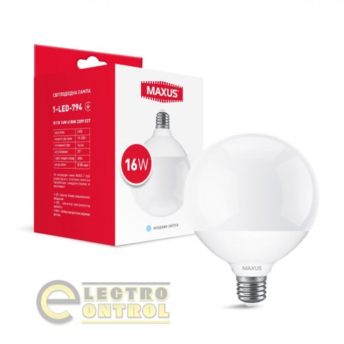 Лампа светодиодная MAXUS 1-LED-794 G110 16W 4100K 220V E27