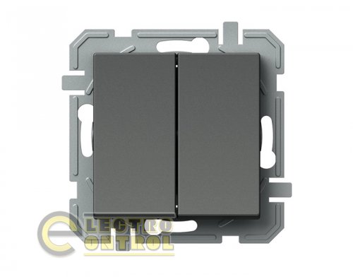 Выключатель лестничный 2-клавишный 250V/10A ТЕМ SQ63ATXO-U LOGIQ антрацит