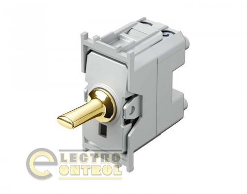 Выключатель двухполюсный 1-клавишный 16АХ ТЕМ SP20PG-U MODUL 1M золотой
