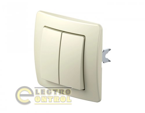 Выключатель 2-клавишный 250V/10A ТЕМ SE50IWXO-U EKONOMIK без рамок слоновая кость