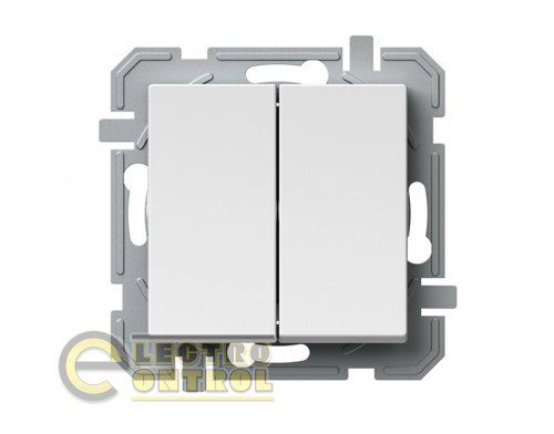 Выключатель лестничный 2-клавишный 250V/10A ТЕМ SQ63PWXO-U LOGIQ белый