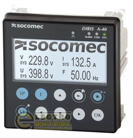 Анализатор сети Socomec 48250500 DIRIS A-40 с RS485 3IN 2OUT вход 1/5A 110-400VAC/120-300VDC Анализатор сети Socomec 48250500 DIRIS A-40 с RS485 3IN 2OUT вход 1/5A 110-400VAC/120-300VDC