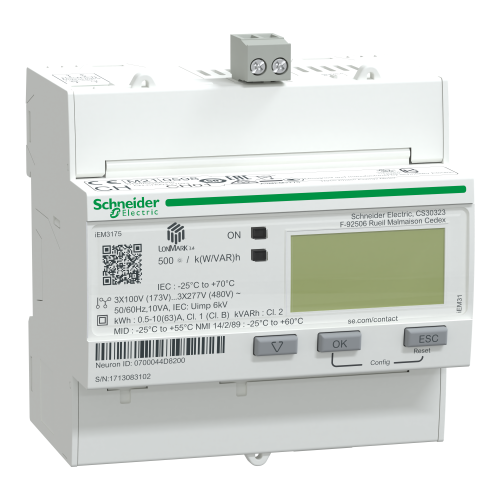 Счетчик электроэнергии Schneider-Electric Acti9 A9MEM3175 трехфазный 63А многотарифный LON
