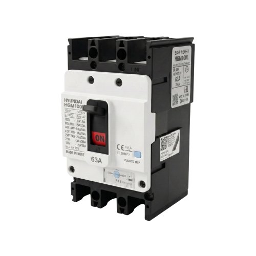 Автоматичний вимикач MCCB Hyundai HGM100E3PT4S0000C00063F HGM 3P 63A Icu-16kA (0.8–1.0) x In